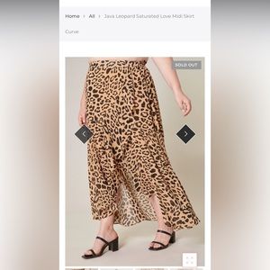 SugarLips Java Leopard Saturated Love Midi High Low Skirt